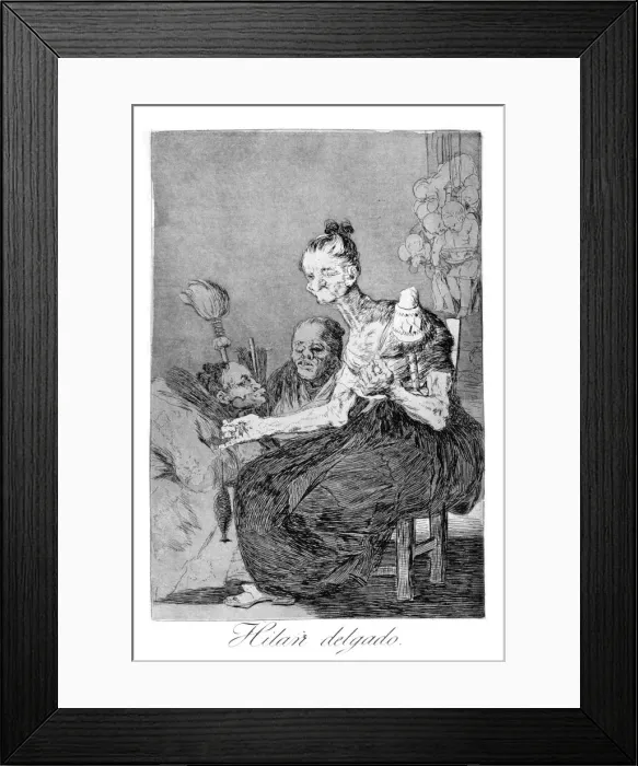 Framed Print : The spin finely, 1799. Artist: Francisco Goya Framed Print : The spin finely, 1799. Artist: Francisco Goya