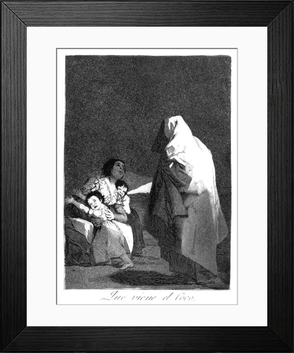 Framed Print : Here comes the bogeyman, 1799. Artist: Francisco Goya Framed Print : Here comes the bogeyman, 1799. Artist: Francisco Goya