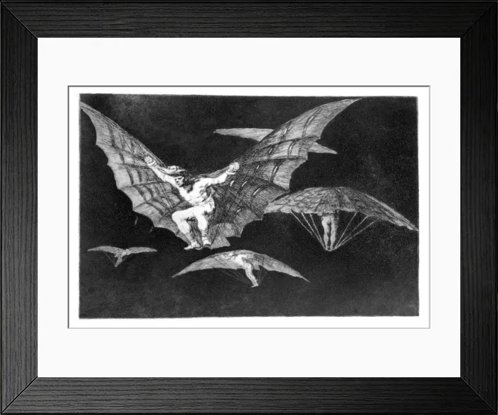 Framed Print : A way of flying, 1819-1823. Artist: Francisco Goya Framed Print : A way of flying, 1819-1823. Artist: Francisco Goya