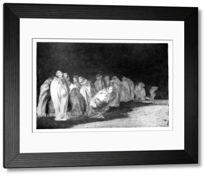 Framed Print : The men in sacks, 1819-1823. Artist: Francisco Goya Framed Print : The men in sacks, 1819-1823. Artist: Francisco Goya