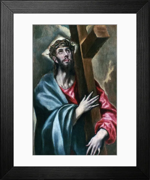 Framed Print : Christ Clasping the Cross, 1600-1610. Artist: El Greco Framed Print : Christ Clasping the Cross, 1600-1610. Artist: El Greco