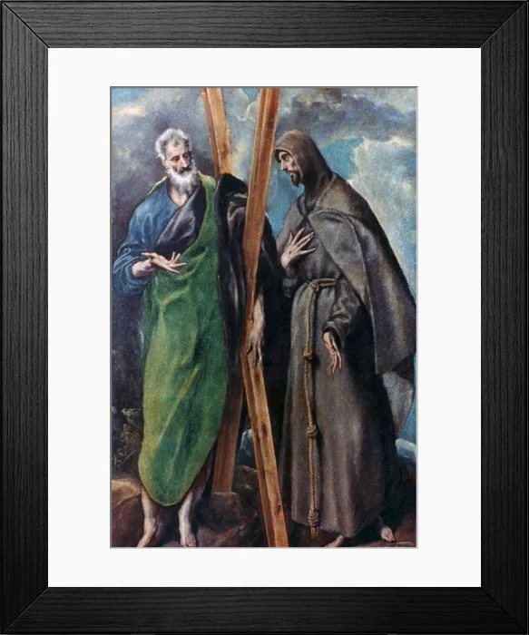 Framed Print : St Andrew and St Francis, c1590-1595. Artist: El Greco Framed Print : St Andrew and St Francis, c1590-1595. Artist: El Greco