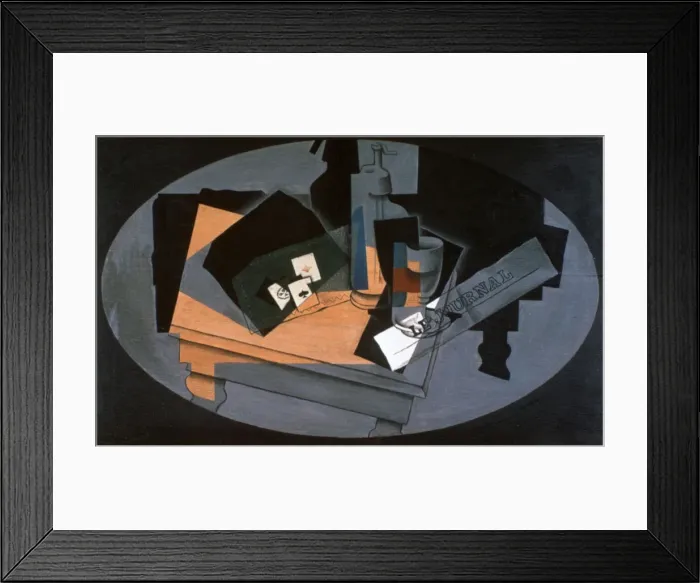 Framed Print : Playing Cards and Siphon, 1916. Artist: Juan Gris Framed Print : Playing Cards and Siphon, 1916. Artist: Juan Gris
