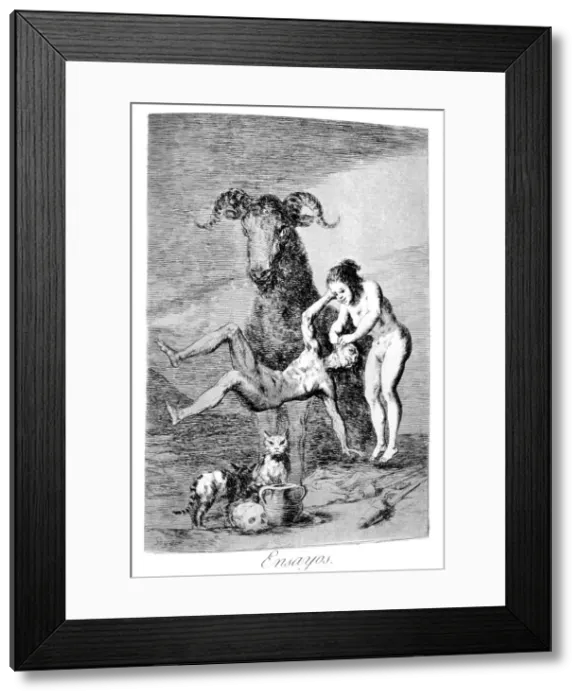 Framed Print : Trials, 1799. Artist: Francisco Goya Framed Print : Trials, 1799. Artist: Francisco Goya