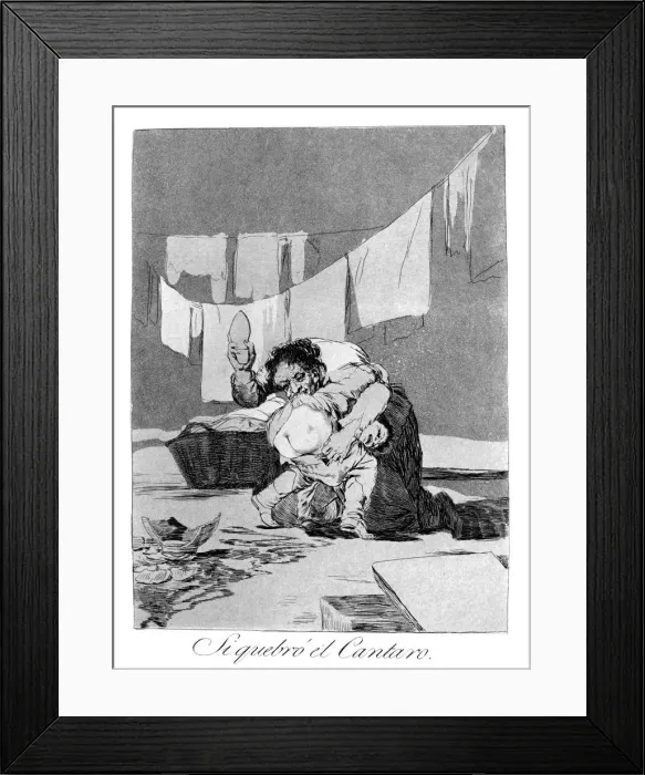 Framed Print : Yes, he broke the pot, 1799. Artist: Francisco Goya Framed Print : Yes, he broke the pot, 1799. Artist: Francisco Goya