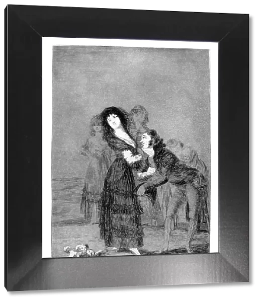 Which of them is more overcome?, 1799. Artist: Francisco Goya