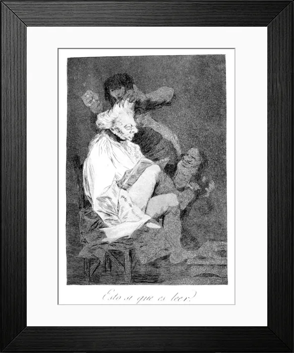 Framed Print : That certainly is being able to read, 1799. Artist: Francisco Goya