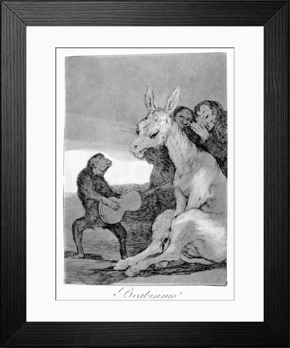 Framed Print : Bravo! A caricature of musical evenings, 1799. Artist: Francisco Goya Framed Print : Bravo! A caricature of musical evenings, 1799. Artist: Francisco Goya
