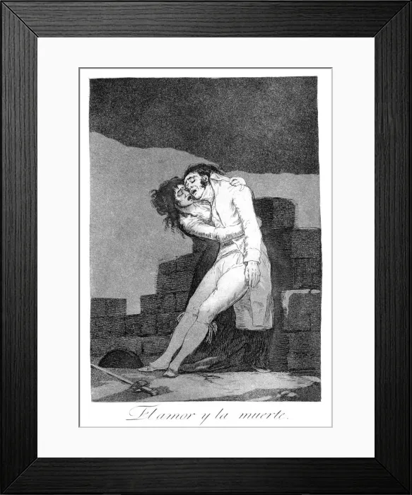 Framed Print : Love and death, 1799. Artist: Francisco Goya Framed Print : Love and death, 1799. Artist: Francisco Goya