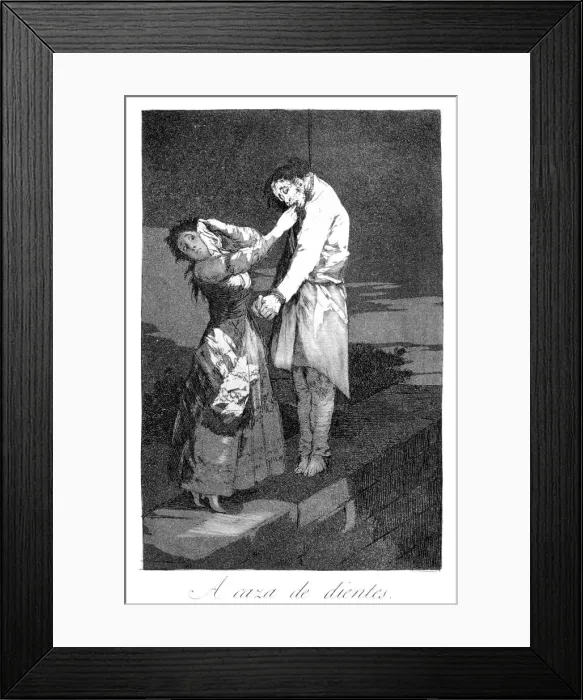 Framed Print : Out hunting for teeth, 1799. Artist: Francisco Goya Framed Print : Out hunting for teeth, 1799. Artist: Francisco Goya