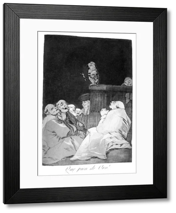 Framed Print : What a golden beak!, 1799. Artist: Francisco Goya Framed Print : What a golden beak!, 1799. Artist: Francisco Goya