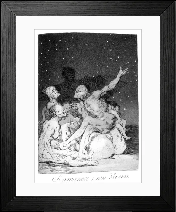 Framed Print : When day breaks we will be off!, 1799. Artist: Francisco Goya