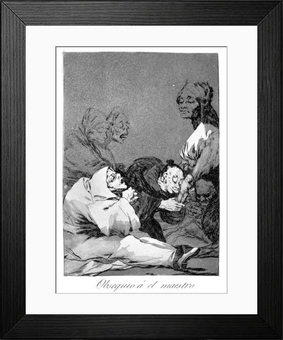 Framed Print : A gift for the master, 1799. Artist: Francisco Goya Framed Print : A gift for the master, 1799. Artist: Francisco Goya