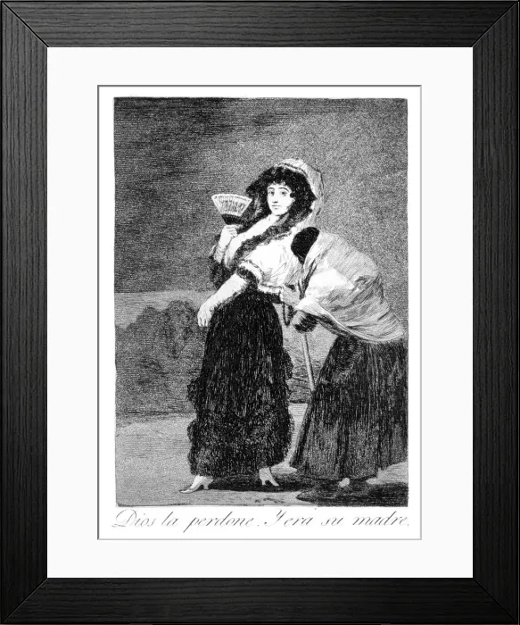 Framed Print : God forgive her, and it was her mother, 1799. Artist: Francisco Goya Framed Print : God forgive her, and it was her mother, 1799. Artist: Francisco Goya