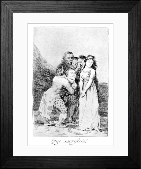 Framed Print : What a sacrifice!, 1799. Artist: Francisco Goya Framed Print : What a sacrifice!, 1799. Artist: Francisco Goya