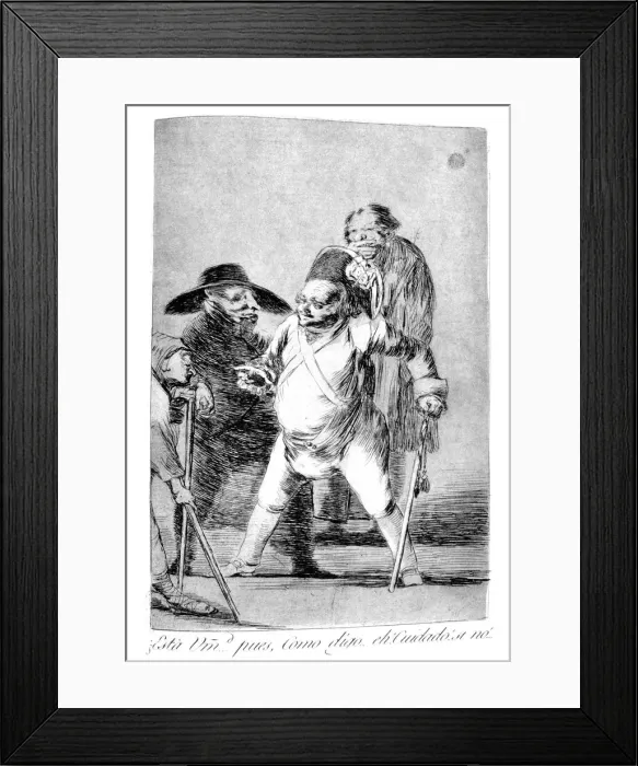 Framed Print : Is this your Excellency?, 1799. Artist: Francisco Goya Framed Print : Is this your Excellency?, 1799. Artist: Francisco Goya