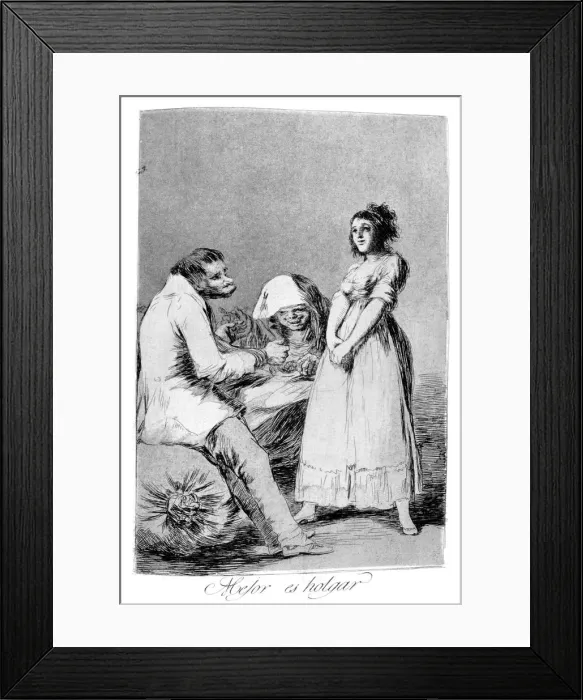 Framed Print : It is better to be lazy, 1799. Artist: Francisco Goya Framed Print : It is better to be lazy, 1799. Artist: Francisco Goya