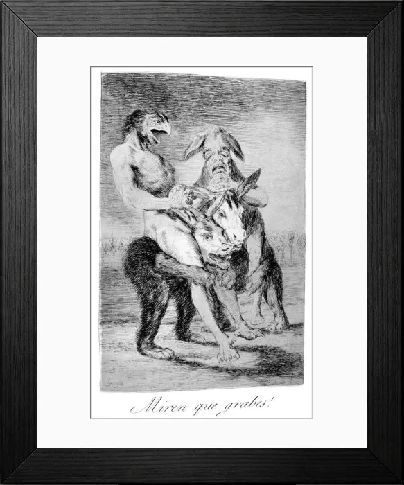 Framed Print : Look how solemn they are!, 1799. Artist: Francisco Goya Framed Print : Look how solemn they are!, 1799. Artist: Francisco Goya