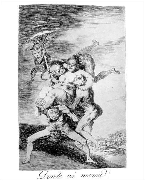 Where is mother going?, 1799. Artist: Francisco Goya