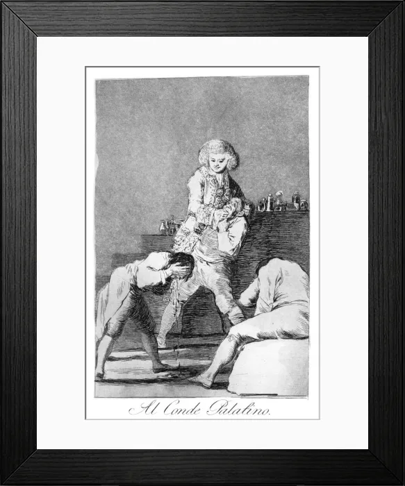 Framed Print : To the Count Palatine, 1799. Artist: Francisco Goya Framed Print : To the Count Palatine, 1799. Artist: Francisco Goya
