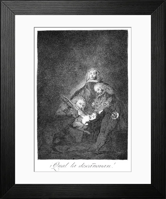 Framed Print : How they pluck her!, 1799. Artist: Francisco Goya Framed Print : How they pluck her!, 1799. Artist: Francisco Goya