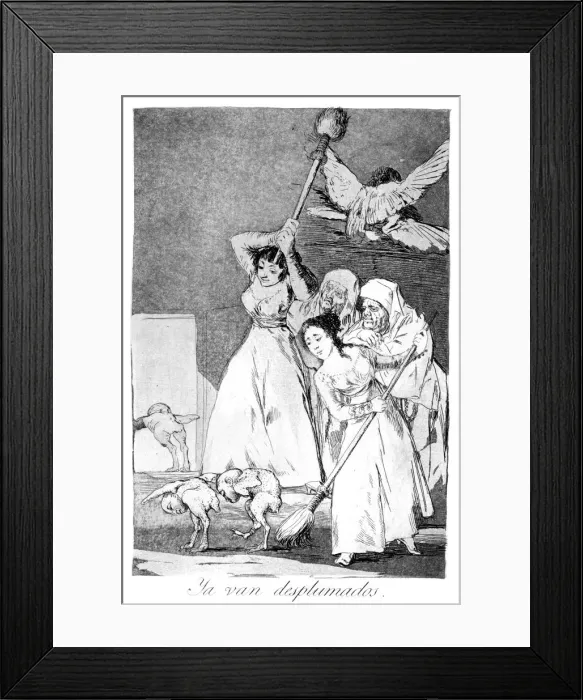 Framed Print : There they go, plucked, 1799. Artist: Francisco Goya Framed Print : There they go, plucked, 1799. Artist: Francisco Goya