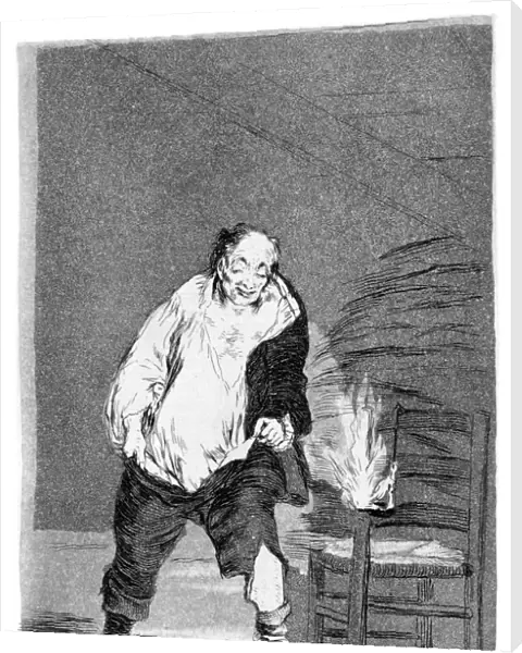 And his house is on fire, 1799. Artist: Francisco Goya