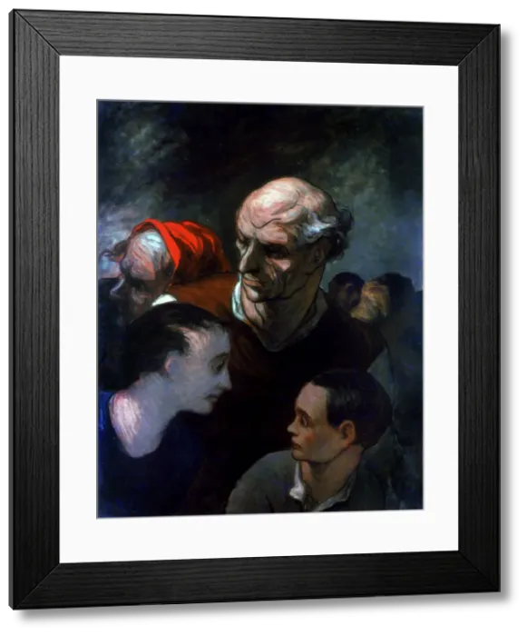 Framed Print : Family in a Barricade during the Paris Commune, 1870. Artist: Honore Daumier Framed Print : Family in a Barricade during the Paris Commune, 1870. Artist: Honore Daumier