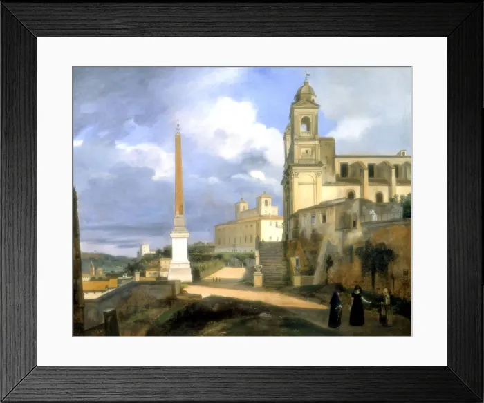 Framed Print : The Trinity of the Mounts and the Medicis villa, Rome, 1808. Artist: Francois-Marius Granet Framed Print : The Trinity of the Mounts and the Medicis villa, Rome, 1808. Artist: Francois-Marius Granet