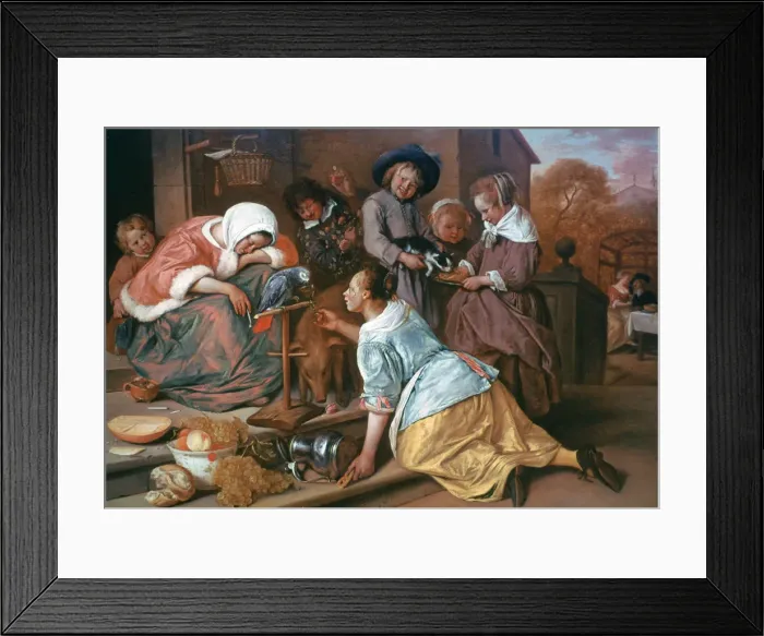 Framed Print : The Effects of Intemperance, 1663-1665. Artist: Jan Steen Framed Print : The Effects of Intemperance, 1663-1665. Artist: Jan Steen