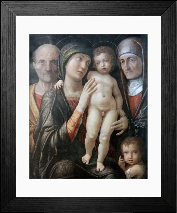 Framed Print : Holy Family with St Elizabeth and St John the Baptist as a Child, c1495-1500. Artist: Andrea Mantegna Framed Print : Holy Family with St Elizabeth and St John the Baptist as a Child, c1495-1500. Artist: Andrea Mantegna