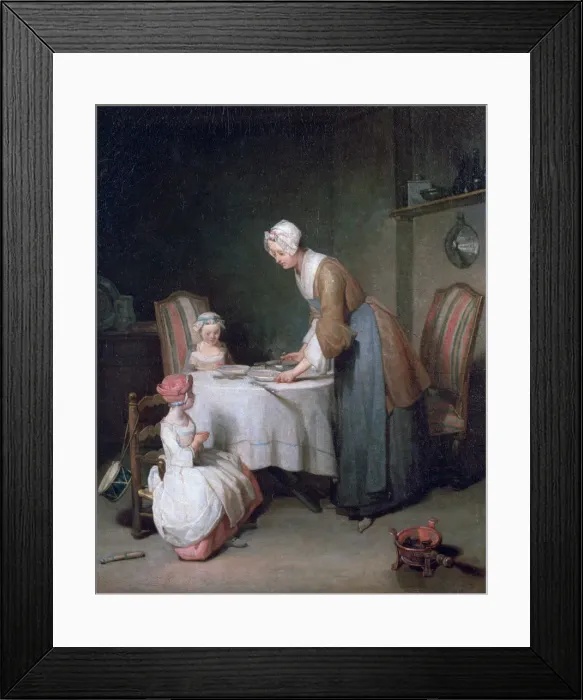 Framed Print : Saying Grace, 1744. Artist: Jean-Simeon Chardin Framed Print : Saying Grace, 1744. Artist: Jean-Simeon Chardin