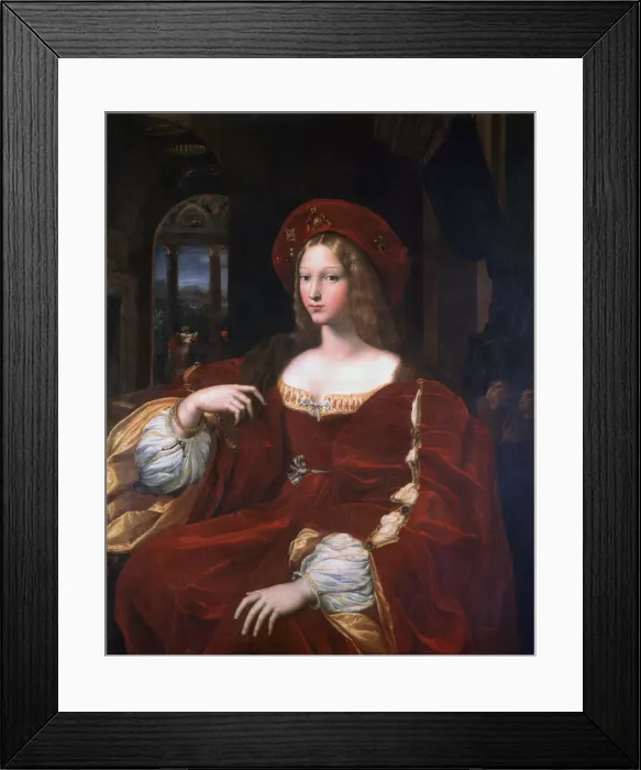 Framed Print : Portrait of Jeanne d Aragon, 1518. Artist: Raphael Framed Print : Portrait of Jeanne d Aragon, 1518. Artist: Raphael