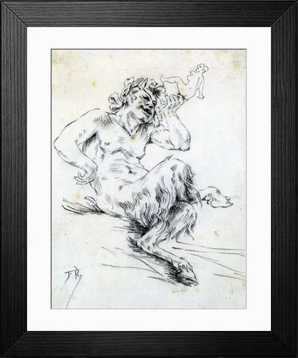 Framed Print : Fauna, c1850-1898. Artist: Felicien Joseph Victor Rops Framed Print : Fauna, c1850-1898. Artist: Felicien Joseph Victor Rops