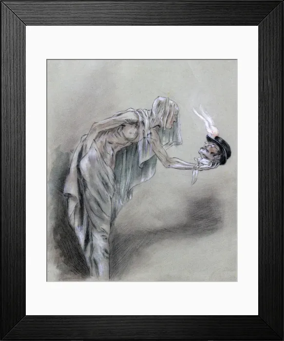 Framed Print : Chez les Passants, c1850-1898. Artist: Felicien Joseph Victor Rops