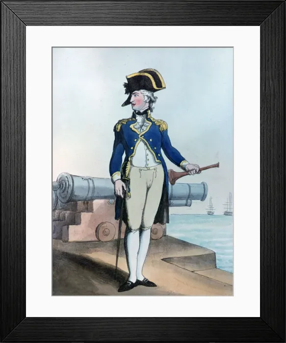 Framed Print : Lieutenant of the Guard, 1799. Artist: Thomas Rowlandson Framed Print : Lieutenant of the Guard, 1799. Artist: Thomas Rowlandson