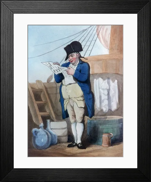 Framed Print : Ships Stores Clerk, 1799. Artist: Thomas Rowlandson Framed Print : Ships Stores Clerk, 1799. Artist: Thomas Rowlandson