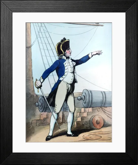 Framed Print : Lieutenant, 1799. Artist: Thomas Rowlandson