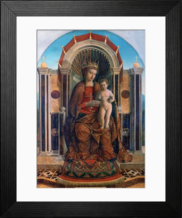 Framed Print : The Virgin and Child Enthroned, c1475-1485. Artist: Giovanni Bellini Framed Print : The Virgin and Child Enthroned, c1475-1485. Artist: Giovanni Bellini