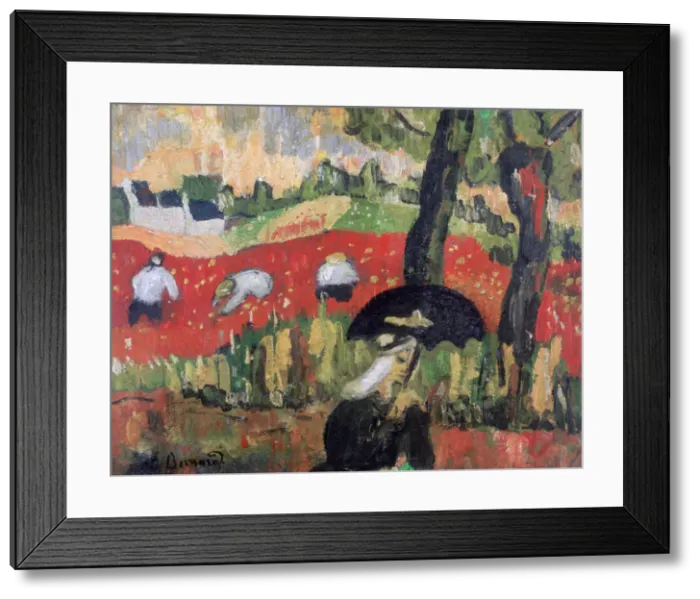 Framed Print : The Red Field, Pont Aven, c1887. Artist: Emile Bernard Framed Print : The Red Field, Pont Aven, c1887. Artist: Emile Bernard