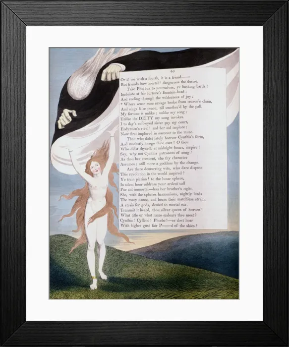 Framed Print : Page 46 from the Nights of Edward Youngs Night Thoughts, c1797. Artist: William Blake Framed Print : Page 46 from the Nights of Edward Youngs Night Thoughts, c1797. Artist: William Blake