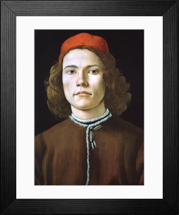 Framed Print : Portrait of a Young Man, c1480-1485. Artist: Sandro Botticelli Framed Print : Portrait of a Young Man, c1480-1485. Artist: Sandro Botticelli