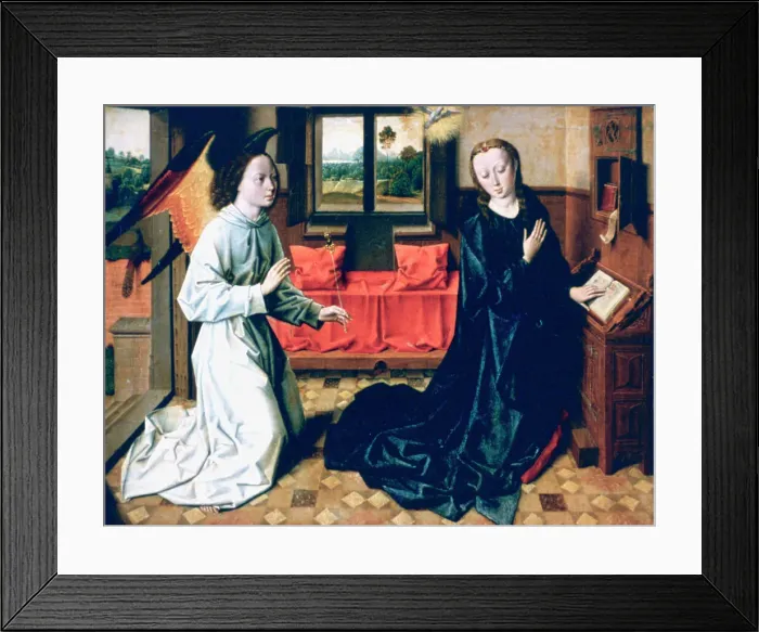 Framed Print : The Annunciation, 1465-1470. Artist: Dieric Bouts Framed Print : The Annunciation, 1465-1470. Artist: Dieric Bouts