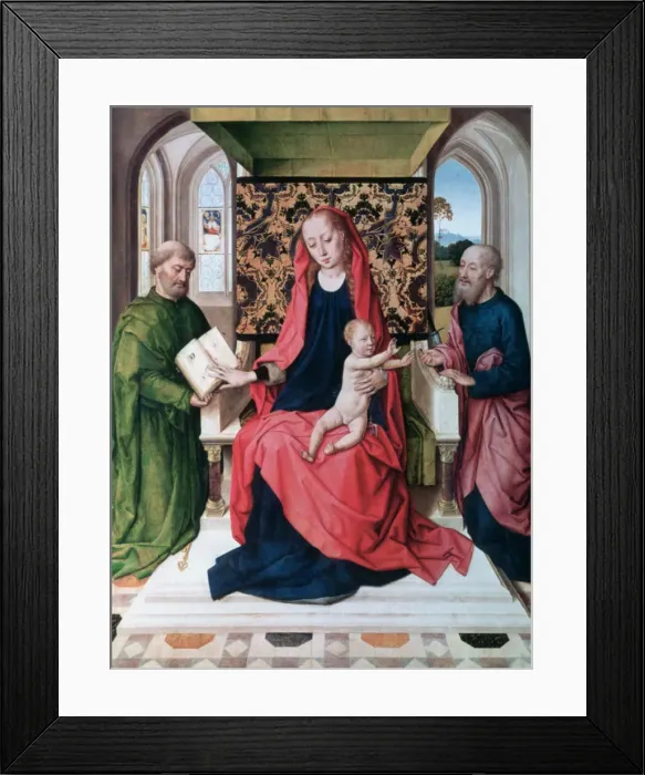 Framed Print : The Virgin and Child with Saints, 1460 s. Artist: Dieric Bouts Framed Print : The Virgin and Child with Saints, 1460 s. Artist: Dieric Bouts