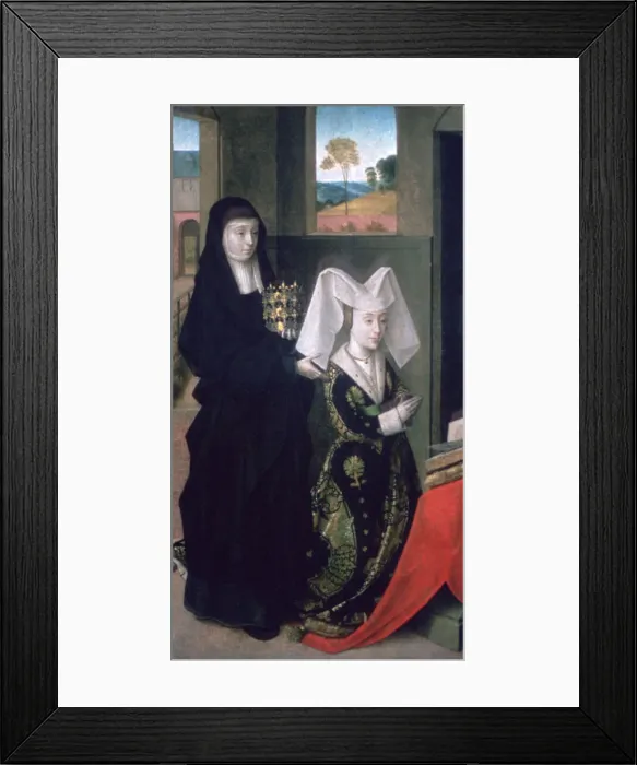 Framed Print : Isabel of Portugal with St Elizabeth, 1457-1460. Artist: Petrus Christus Framed Print : Isabel of Portugal with St Elizabeth, 1457-1460. Artist: Petrus Christus