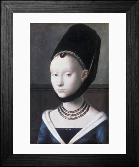 Framed Print : Portrait of a Young Girl, c1460. Artist: Petrus Christus Framed Print : Portrait of a Young Girl, c1460. Artist: Petrus Christus