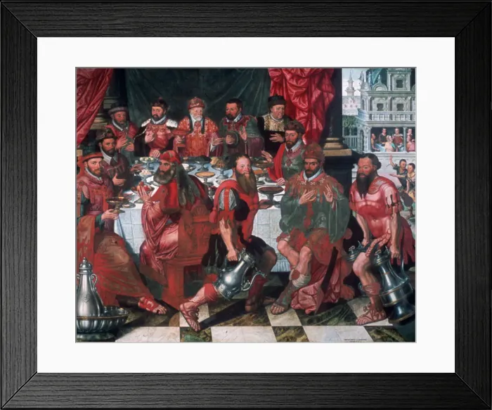 Framed Print : Banquet, 1574. Artist: Antoon Claeissens Framed Print : Banquet, 1574. Artist: Antoon Claeissens