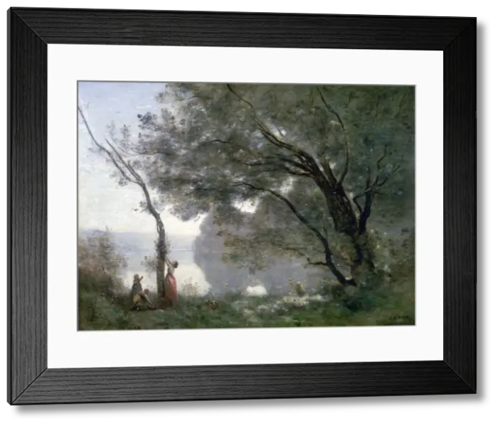 Framed Print : Souvenir of Montefontaine, 1864. Artist: Jean-Baptiste-Camille Corot Framed Print : Souvenir of Montefontaine, 1864. Artist: Jean-Baptiste-Camille Corot