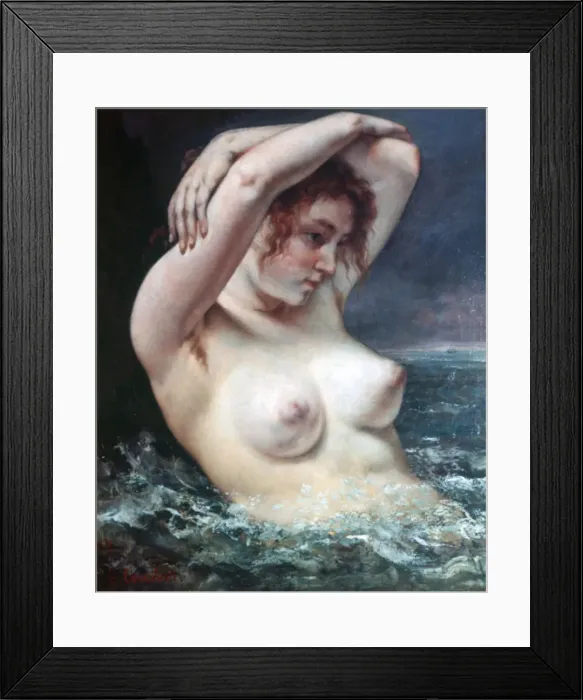 Framed Print : The Woman in the Waves, 1868. Artist: Gustave Courbet Framed Print : The Woman in the Waves, 1868. Artist: Gustave Courbet