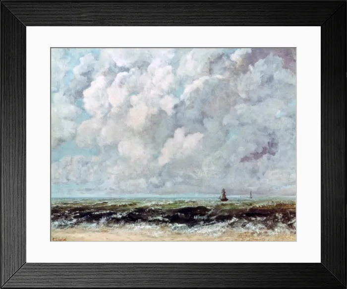 Framed Print : Marine Landscape, c1840-1877. Artist: Gustave Courbet Framed Print : Marine Landscape, c1840-1877. Artist: Gustave Courbet